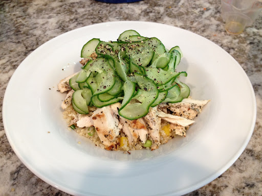 Victory! and Spicy Herbed Chicken and Quinoa Salad with Cucumber Ribbons